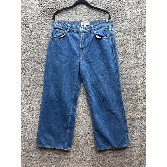 Reformation Denim - Reformation Cary Low Rise Slouchy Wide Leg Jeans Dark Wash Blue Womens Size 29